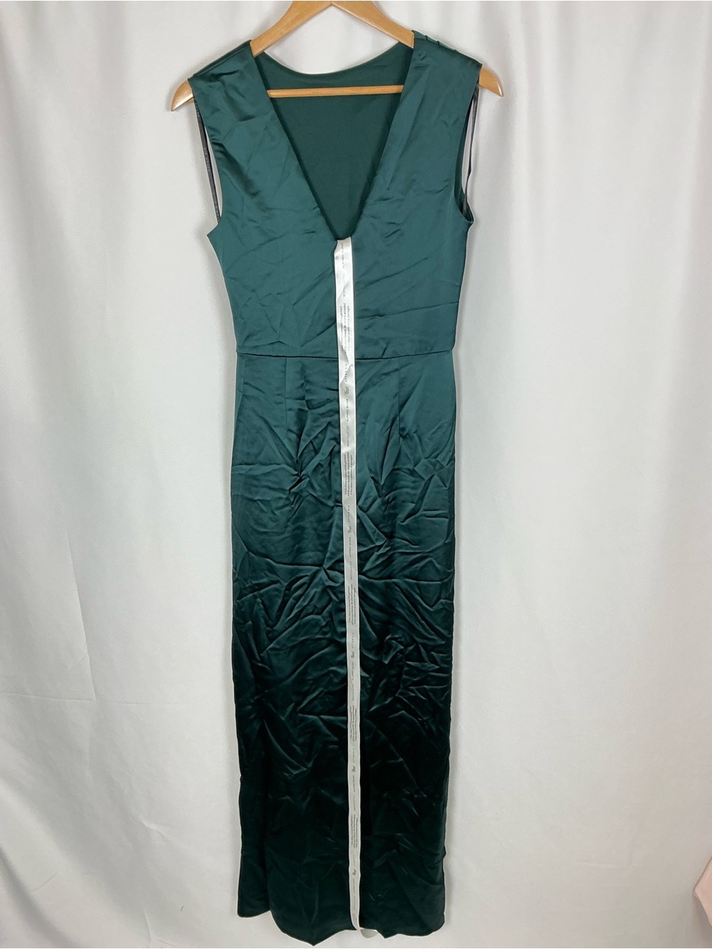 After Six Deep Evergreen Satin High Neck Cap Sleeve Maxi Dress - Picture 4 of 8